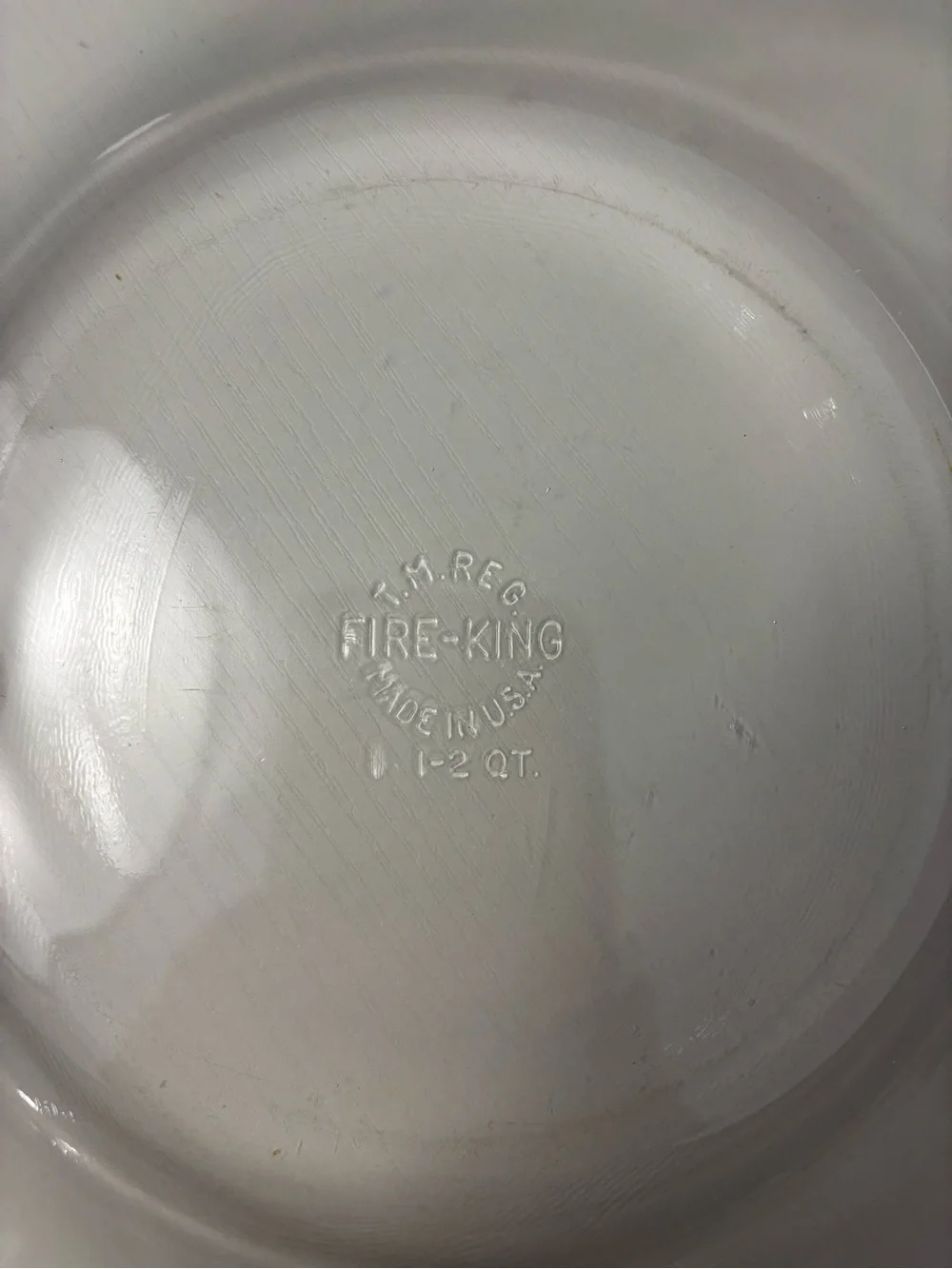 Vintage Fire-King Clear Glass 1.5 QT Round Casserole Dish (No Lid)